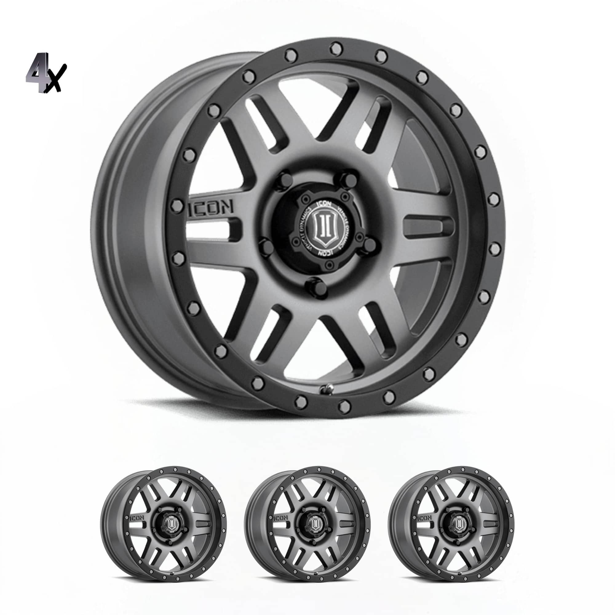 LC100/LC200/LX470/LX570 (17×8.50) 4 TITANIUM SIX SPEED 5×150 +25 Offset
