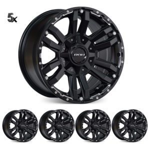 LC300 (17X8) 5x MATT BLACK VAPOUR WHEELS (6/139.7) +30 OFFSET